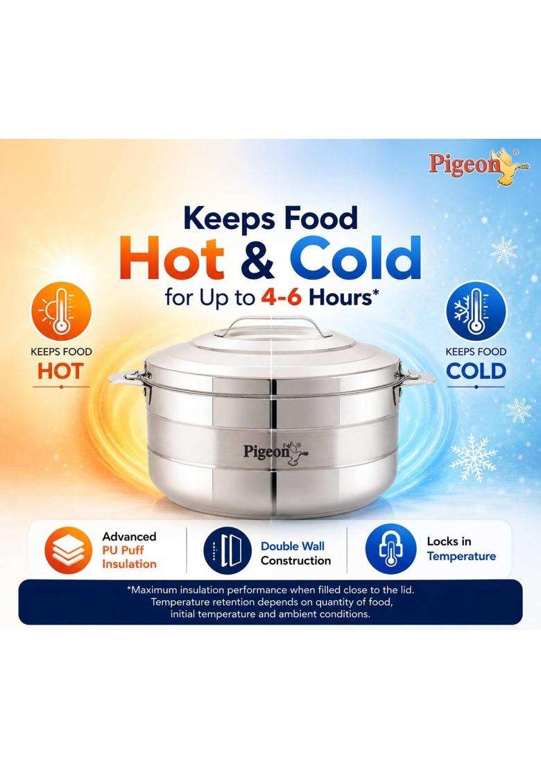 Pigeon Galaxy Stainless Steel Casserole | 1500 ml | 50.7 fl oz | Insulated - Indya