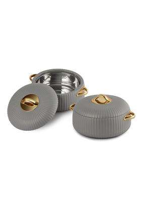 CELLO Aurum Insulated Casserole Hot Pot Box Pcs Grey | 1000 ml | 33.8 fl oz | 2-Piece Set