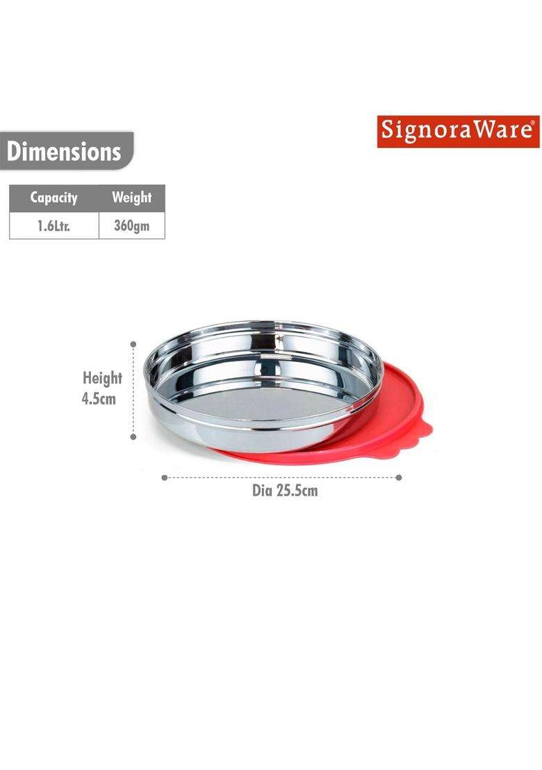 SIGNORA WARE SignoraWare Stainless Steel Small Khakra Box Container | 1.6 L | 1.7 Qt | Leak Proof - Indya
