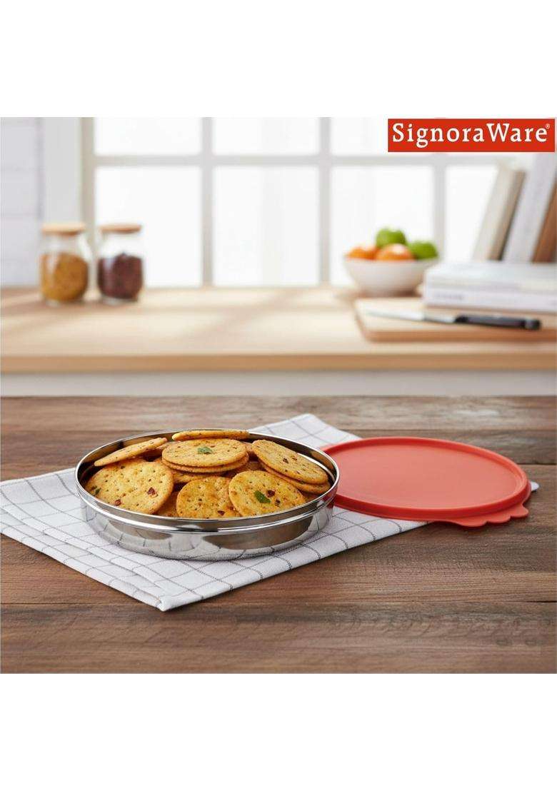 SIGNORA WARE SignoraWare Stainless Steel Small Khakra Box Container | 1.6 L | 1.7 Qt | Leak Proof - Indya