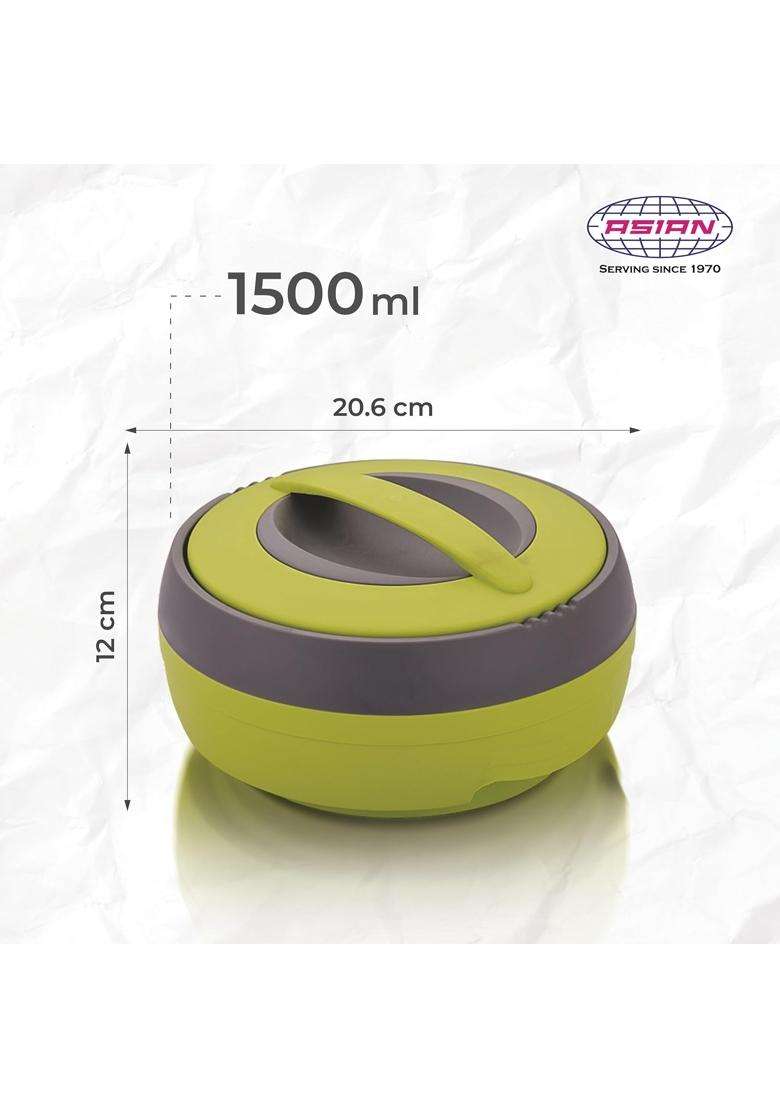ASIAN Cosmos Inner Steel Casserole | 1500 ml | 50.7 fl oz | BPA Free | Insulated | Food Safe - Indya