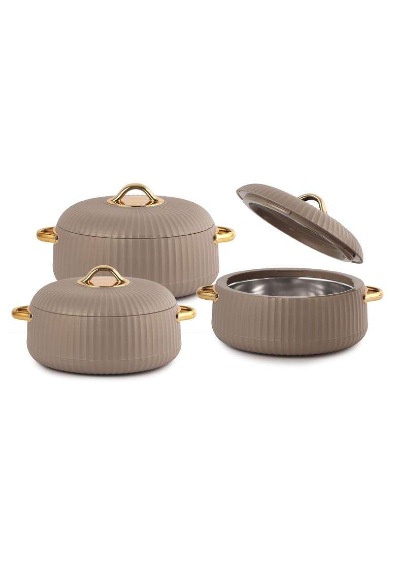 CELLO Aurum Insulated Casserole Hot Pot Box Pcs | 1000 ml | 33.8 fl oz | 3-Piece Set - Indya