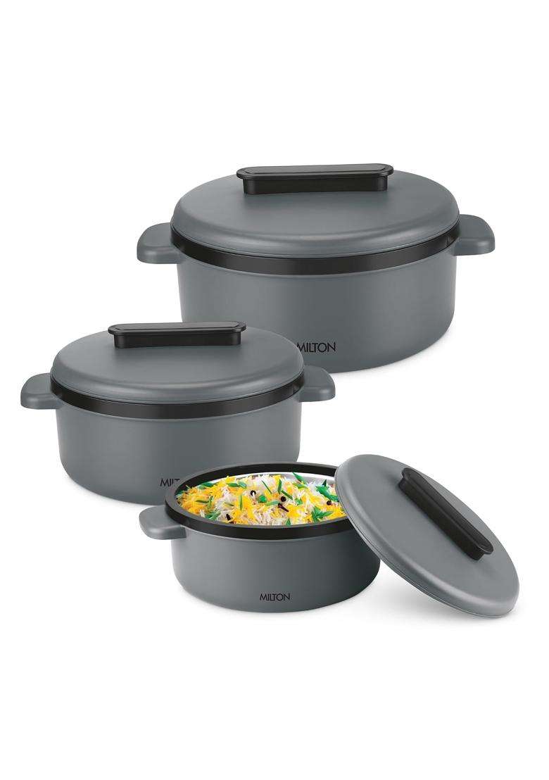 MILTON Micronova Jr. Gift Set Inner Stainless Steel Casserole | 380 ml | 12.8 fl oz | 3-Piece Set | Dishwasher Safe | BPA Free | Microwave Safe | Food Safe - Indya
