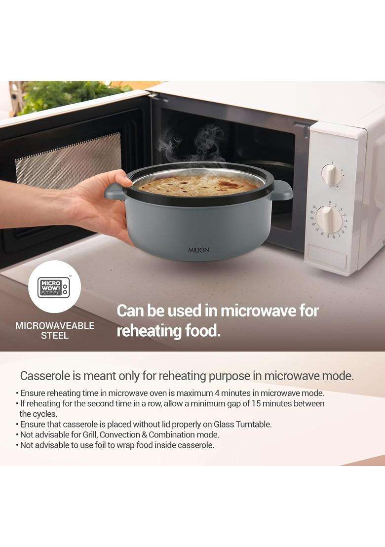 MILTON Micronova Jr. Gift Set Inner Stainless Steel Casserole | 380 ml | 12.8 fl oz | 3-Piece Set | Dishwasher Safe | BPA Free | Microwave Safe | Food Safe - Indya