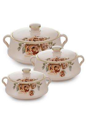 Nayasa Lorenzo Insulated Inner Stainless Steel Casserole | 500 ml | 16.9 fl oz | 3-Piece Set