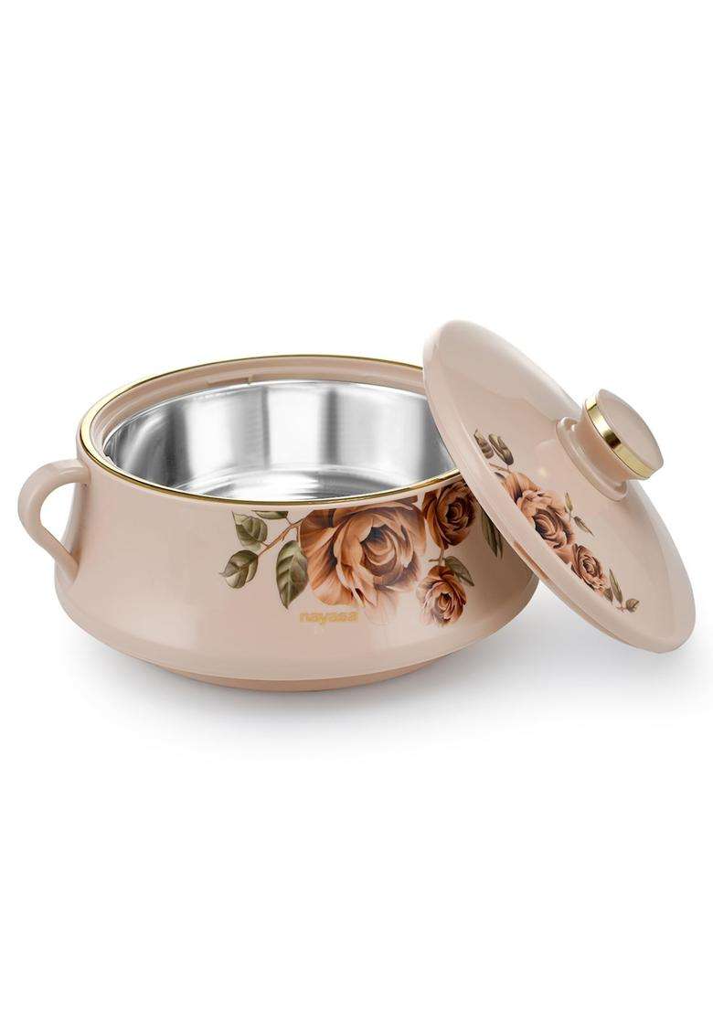 Nayasa Lorenzo Insulated Inner Stainless Steel Casserole | 500 ml | 16.9 fl oz | 3-Piece Set - Indya