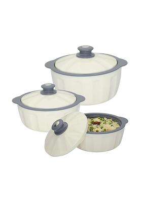 JAYPEE Hotfeast Inner Stainless Steel Casserole with Lockable Lid | 1500 ml | 50.7 fl oz | 3-Piece Set | BPA Free | Food Safe