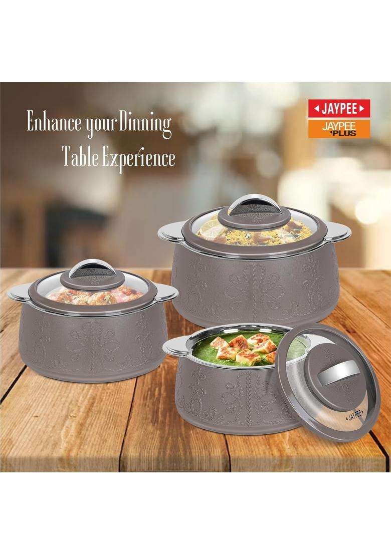 Jaypee Plus Jaypee Fabrene Serving Set Casserole PUF Insulated | 2000 ml | 67.6 fl oz | 3-Piece Set - Indya