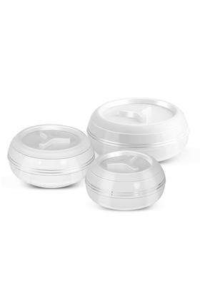 JAYPEE Teen Bhoj Inner Stainless Steel Casserole | 1200 ml | 40.6 fl oz | 3-Piece Set | BPA Free | Food Safe | Rust Resistant