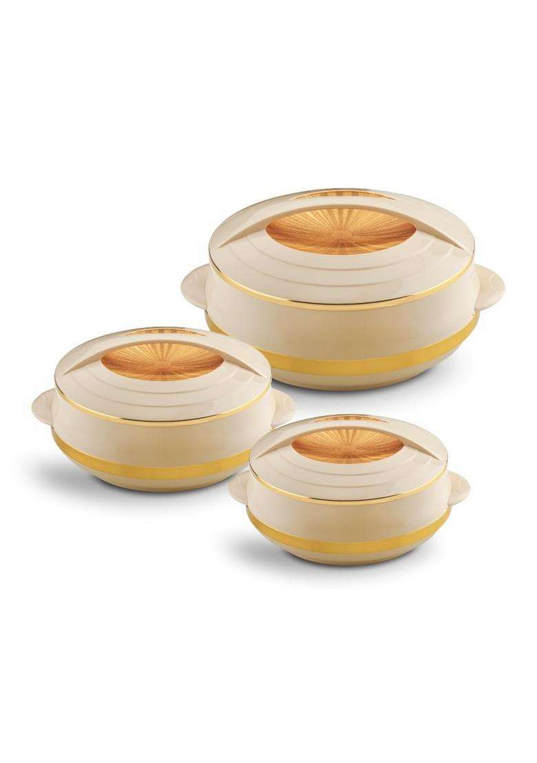 ASIAN Olympic Inner Steel Casserole | 2500 ml | 84.5 fl oz | 3-Piece Set | BPA Free | Insulated - Indya