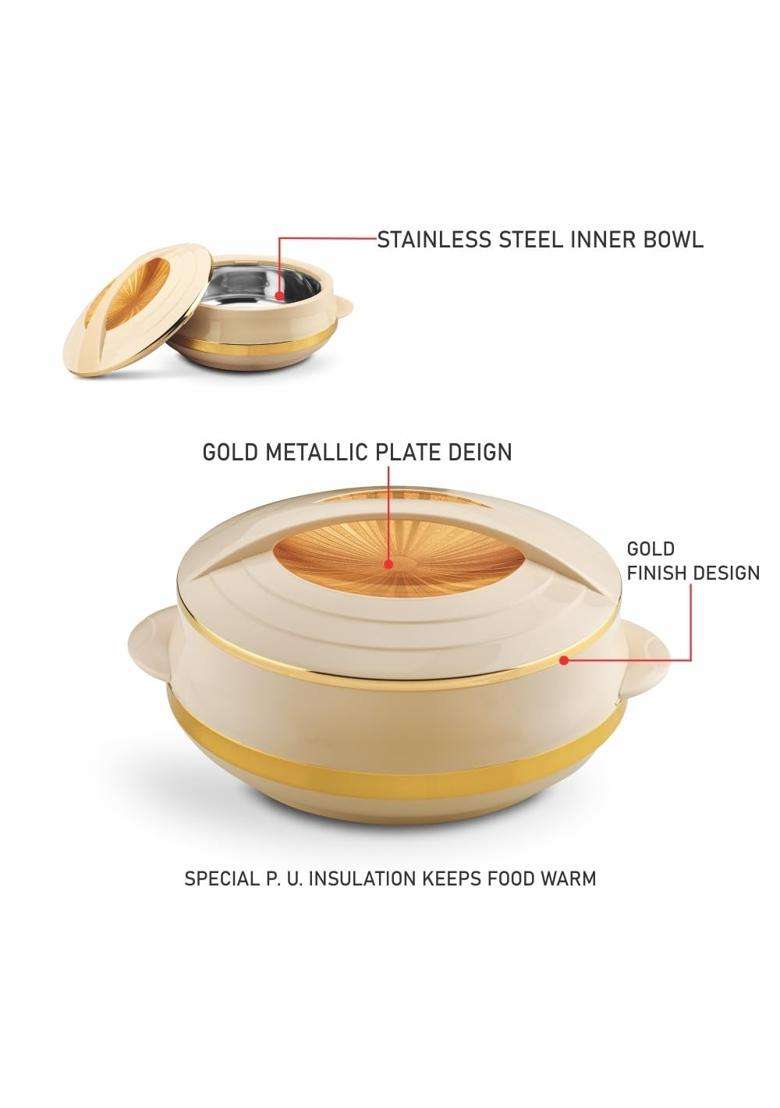 ASIAN Olympic Inner Steel Casserole | 2500 ml | 84.5 fl oz | 3-Piece Set | BPA Free | Insulated - Indya