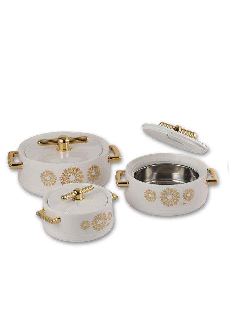 CELLO Jewel NX Insulated Casserole Pcs | 500 ml | 16.9 fl oz | 3-Piece Set - Indya