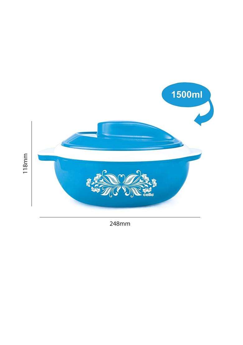 CELLO Hot Serve Insulated Inner Steel Casserole | 500 ml | 16.9 fl oz | 3-Piece Set | With Lid - Indya
