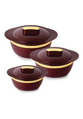 CELLO Gold Crust Insulated Casserole | 500 ml | 16.9 fl oz | 3-Piece Set