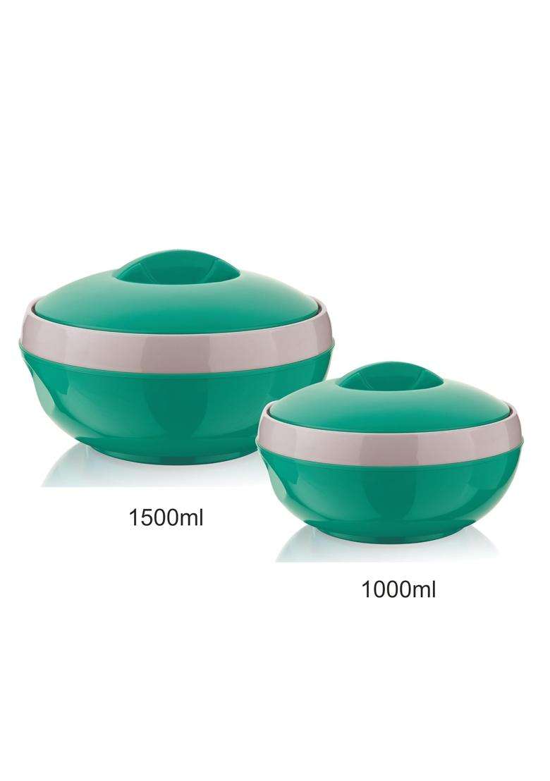 ASIAN Plastowares Sonic Inner Steel Casserole | 1000 ml | 33.8 fl oz | 3-Piece Set | Insulated - Indya