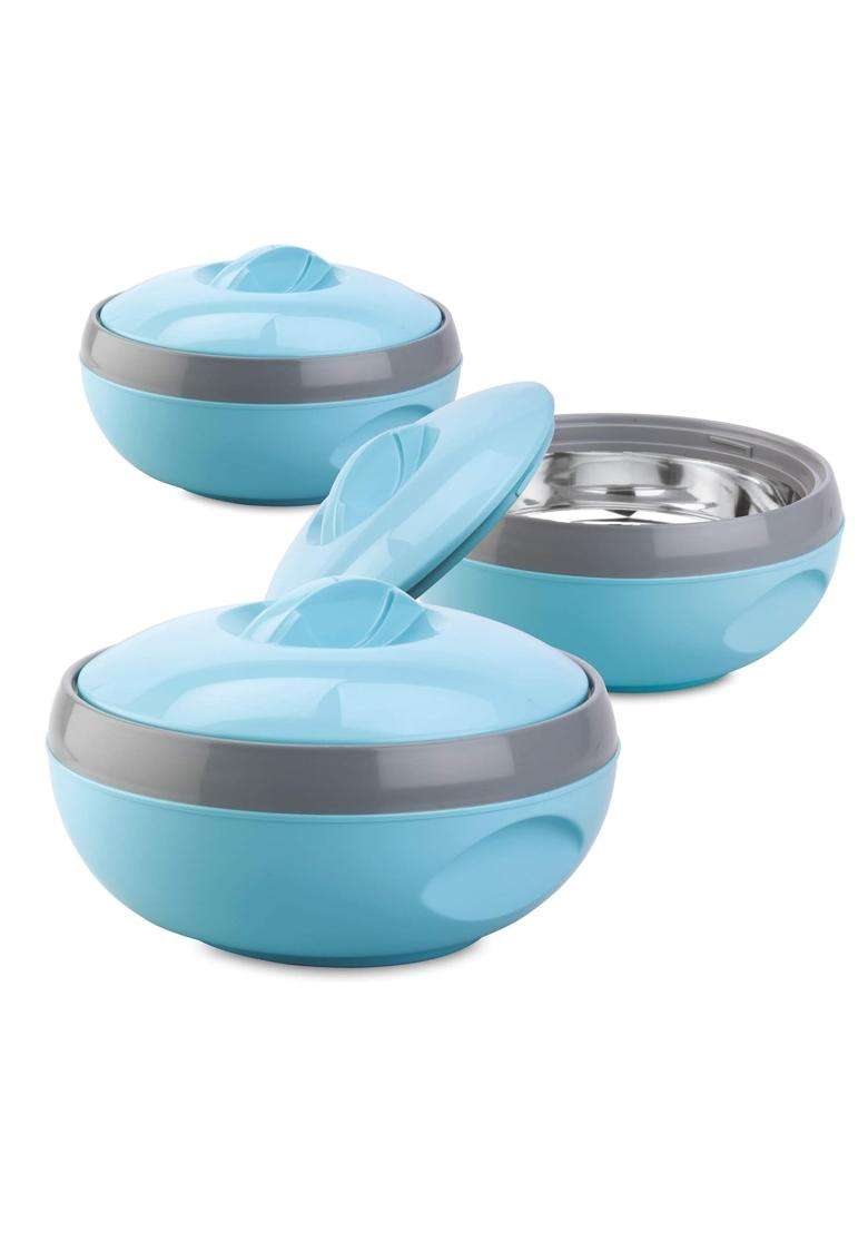 ASIAN Inner Steel Casserole | 600 ml | 20.3 fl oz | 3-Piece Set | BPA Free | Insulated | Food Safe - Indya