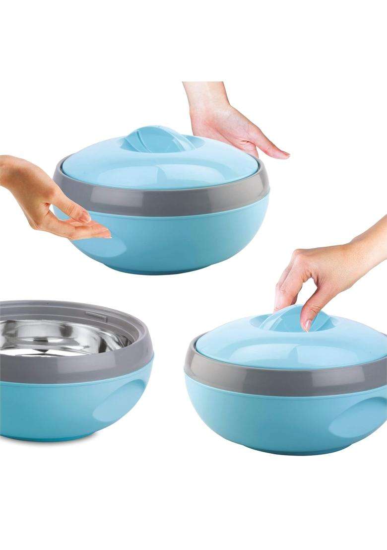 ASIAN Inner Steel Casserole | 600 ml | 20.3 fl oz | 3-Piece Set | BPA Free | Insulated | Food Safe - Indya