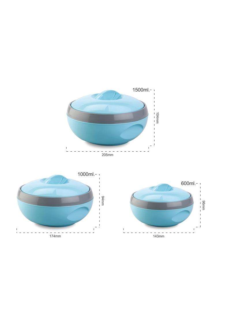 ASIAN Inner Steel Casserole | 600 ml | 20.3 fl oz | 3-Piece Set | BPA Free | Insulated | Food Safe - Indya