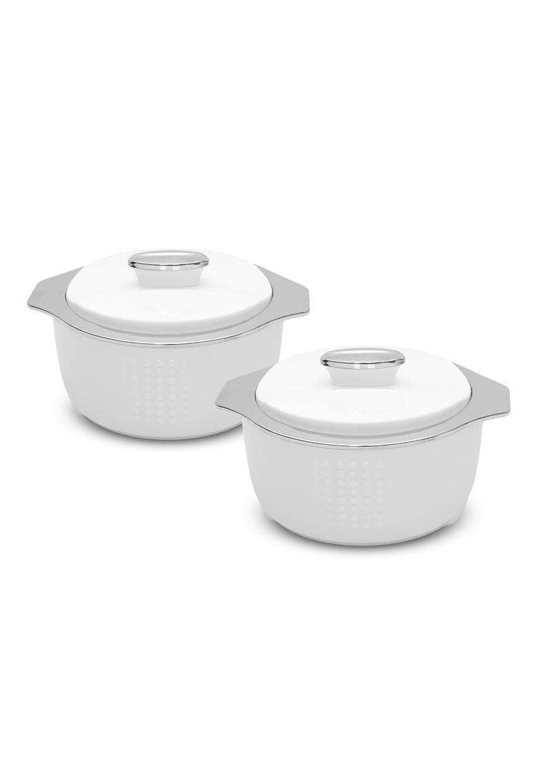 JAYPEE Inner Stainless Steel Casserole Twin | 1000 ml | 33.8 fl oz | 2-Piece Set | BPA Free | Insulated | Food Safe - Indya