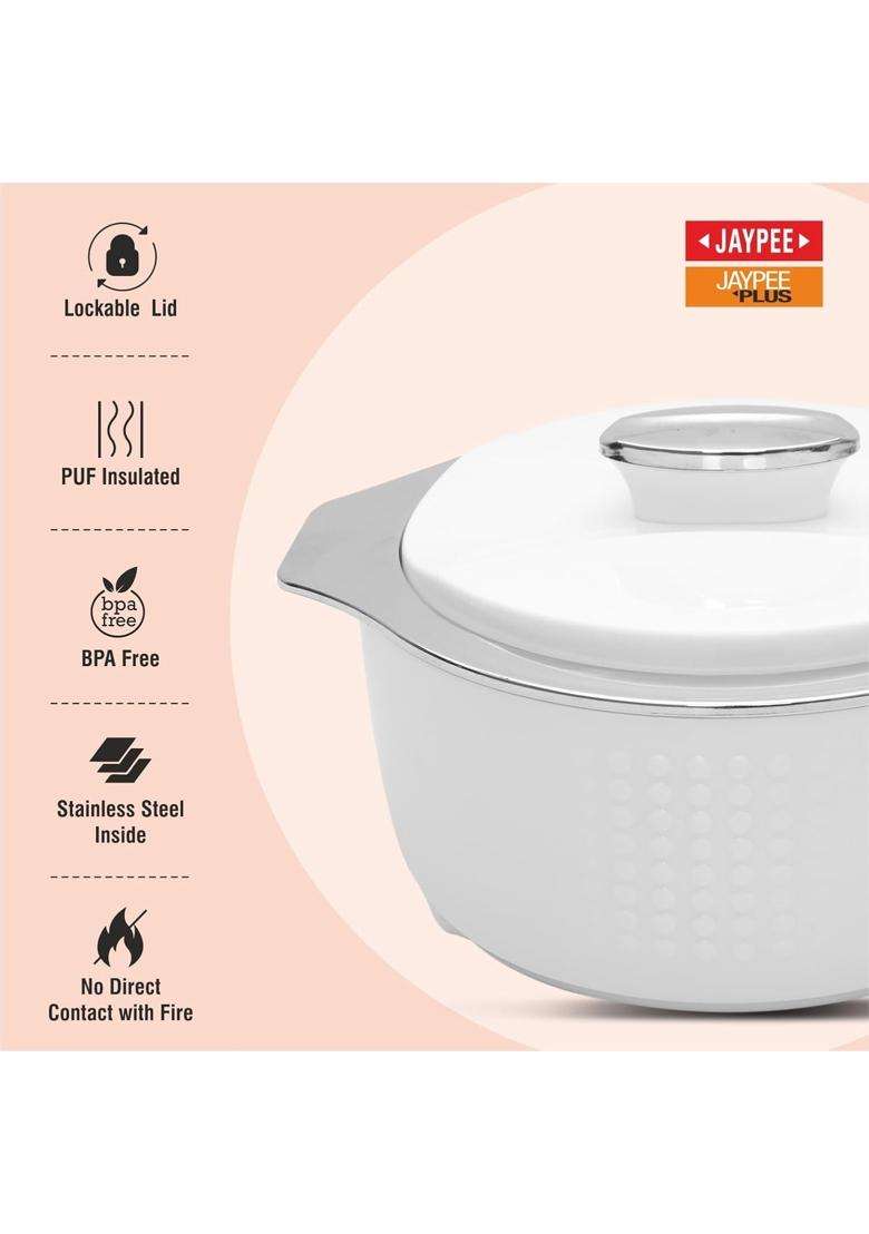 JAYPEE Inner Stainless Steel Casserole Twin | 1000 ml | 33.8 fl oz | 2-Piece Set | BPA Free | Insulated | Food Safe - Indya