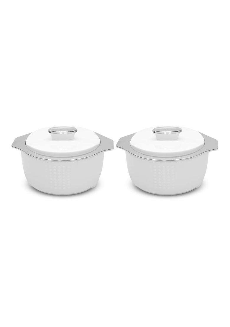 JAYPEE Inner Stainless Steel Casserole Twin | 1000 ml | 33.8 fl oz | 2-Piece Set | BPA Free | Insulated | Food Safe - Indya