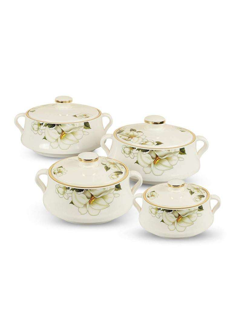 Nayasa Plastic Floral Casserole Lorenzo | 2000 ml | 67.6 fl oz - Indya