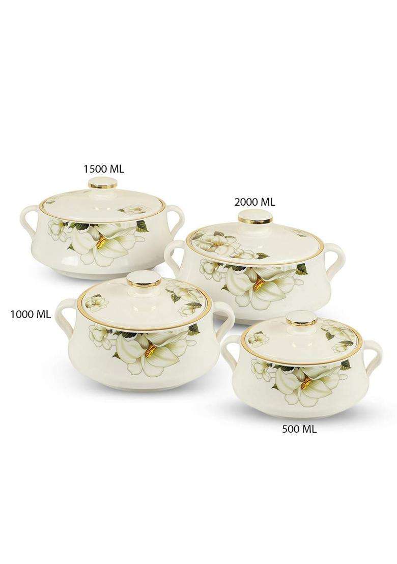 Nayasa Plastic Floral Casserole Lorenzo | 2000 ml | 67.6 fl oz - Indya
