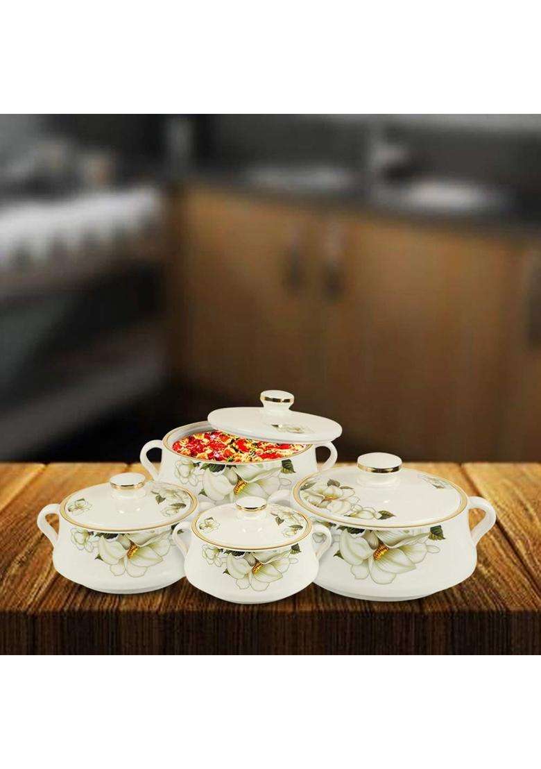 Nayasa Plastic Floral Casserole Lorenzo | 2000 ml | 67.6 fl oz - Indya