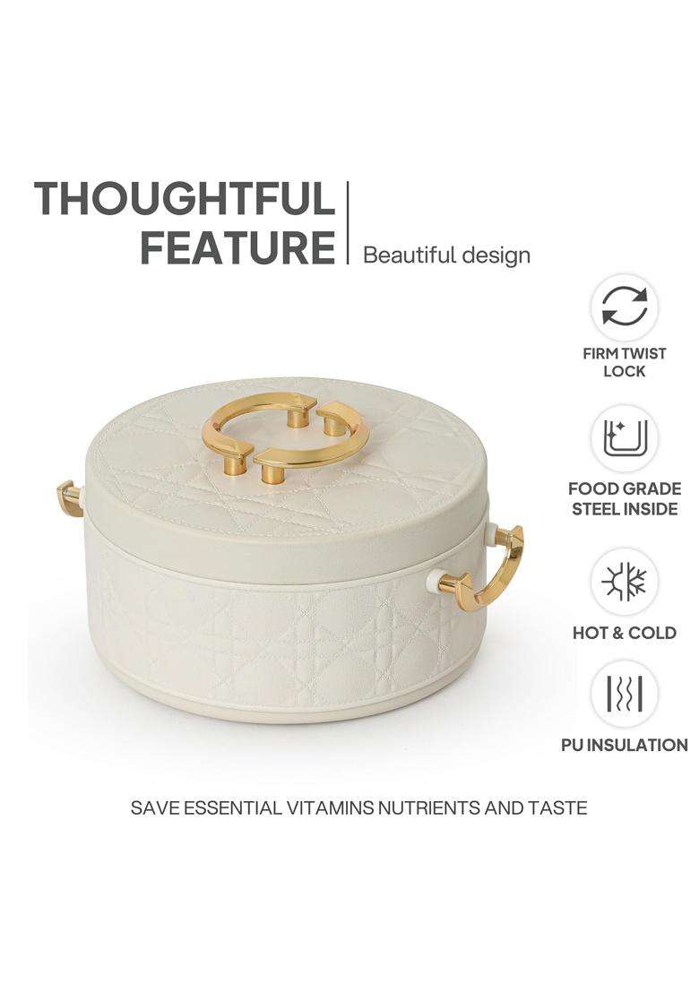 CELLO Ornetto 2000 Insulated Serving Casserole Beige | 2000 ml | 67.6 fl oz | Food Safe - Indya