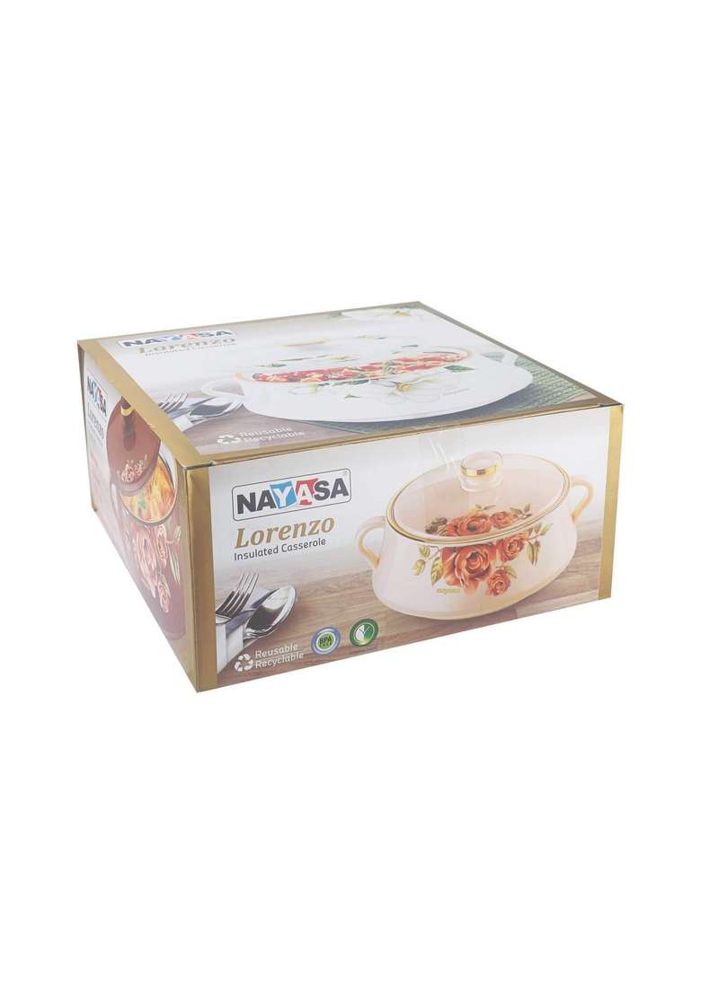 Nayasa Plastic and Stainless Steel Lorenzo Casserole | 5000 ml | 169.1 fl oz - Indya