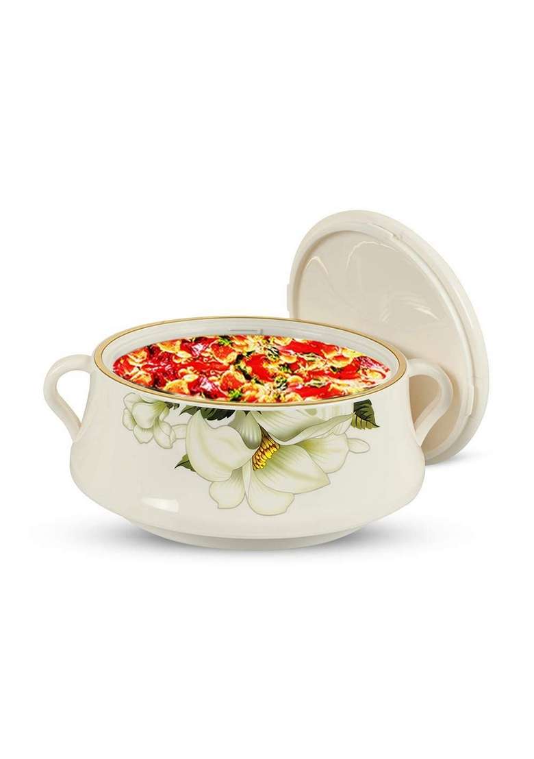 Nayasa Plastic and Stainless Steel Lorenzo Casserole | 2500 ml | 84.5 fl oz - Indya