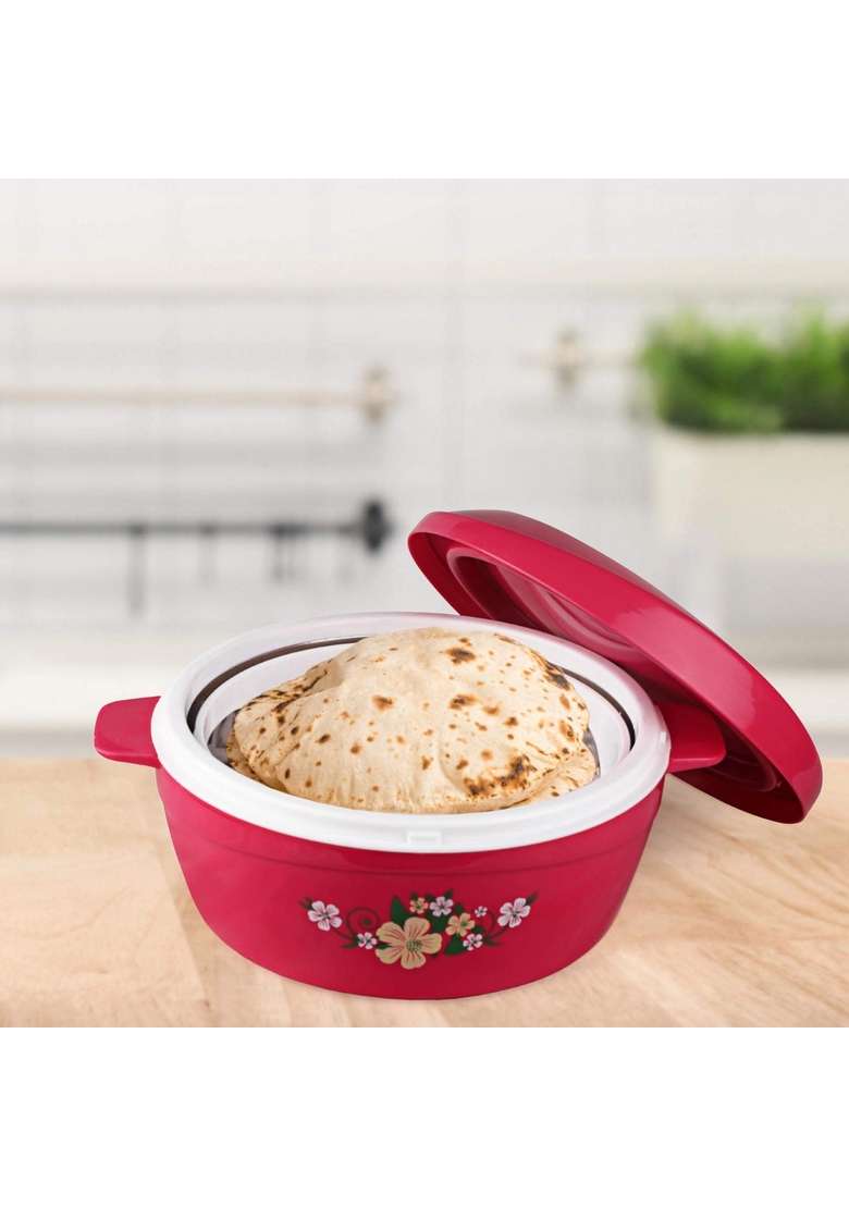 CELLO Roti Plus Insulated Casserole Hot Pot Box Case with Lid Pink | 1500 ml | 50.7 fl oz | BPA Free - Indya
