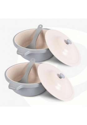 Eha Earth Friendly Serving Bowls with Lid | 2500 ml | 84.5 fl oz | 2-Piece Set | Microwave Safe