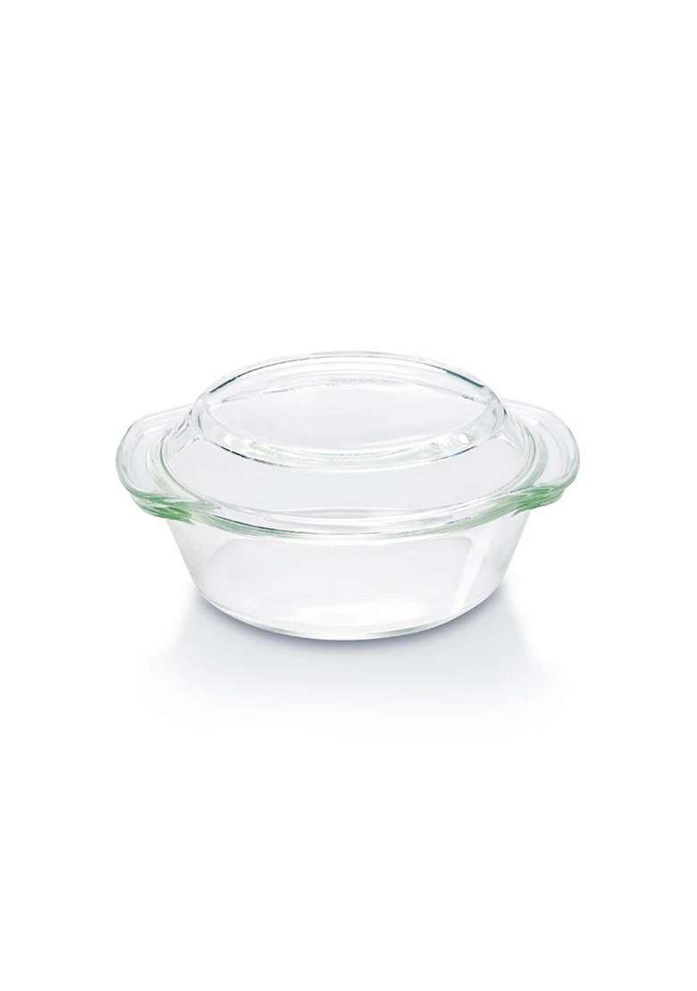 Borosil Glass Casserole Oven and Microwave Safe Serving Bowl with Glass Lid | 1 L | 1.1 Qt - Indya