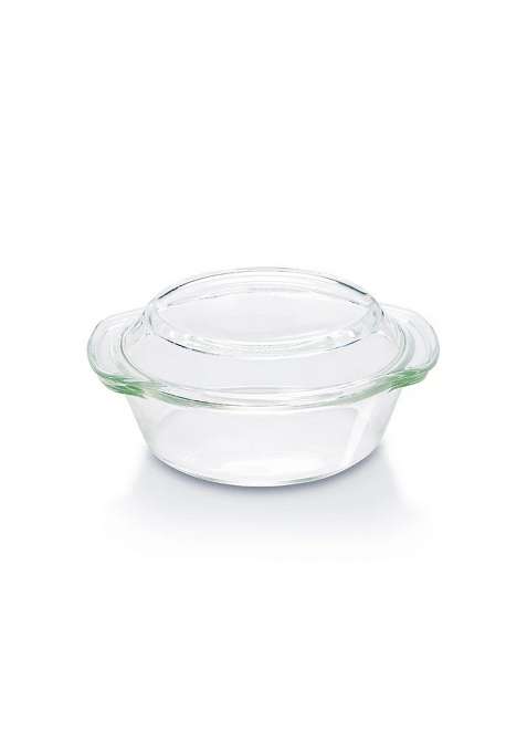 Borosil Glass Casserole Oven and Microwave Safe Serving Bowl with Glass Lid | 1 L | 1.1 Qt