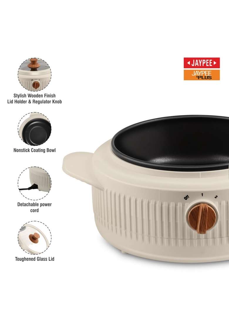 Jaypee Plus Electric CookSmart Casserole with Teflon NonStick Coating Bowl for Reheating | 2000 ml | 67.6 fl oz - Indya