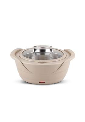 Jaypee Plus Power Serve Inner Stainless Steel Electric Casserole with Glass Lid | 1500 ml | 50.7 fl oz | Food Safe