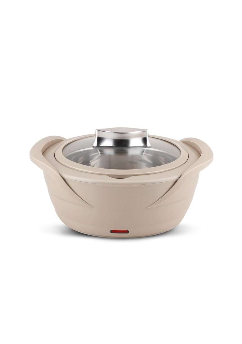 Jaypee Plus Power Serve Inner Stainless Steel Electric Casserole with Glass Lid | 1500 ml | 50.7 fl oz | Food Safe - Indya