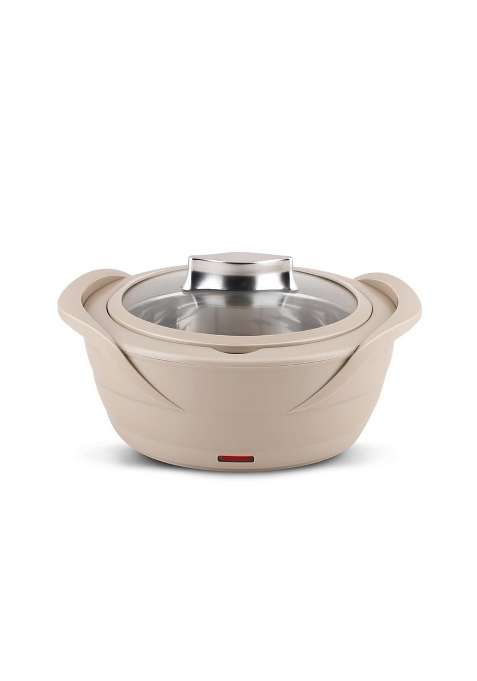 Jaypee Plus Power Serve Inner Stainless Steel Electric Casserole with Glass Lid | 1500 ml | 50.7 fl oz | Food Safe