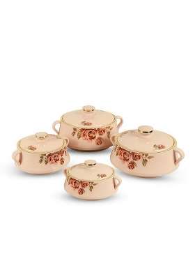 Nayasa Stainless Steel Plastic Floral Mirror Casserole Lorenzo | 2000 ml | 67.6 fl oz