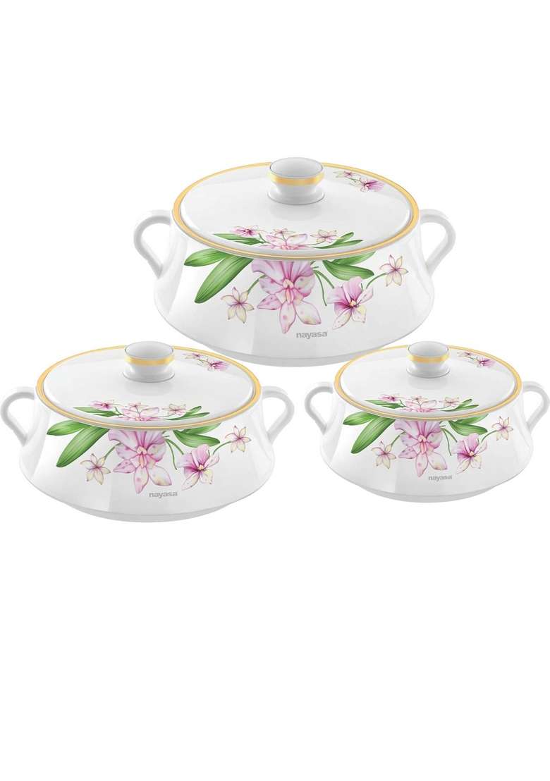 Nayasa Plastic Casserole | 1000 ml | 33.8 fl oz | 3-Piece Set - Indya