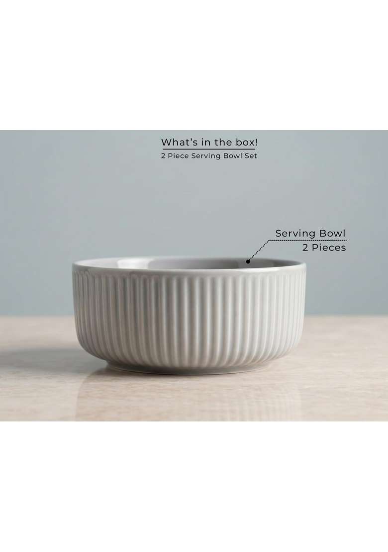Bodhi House Porcelain Floral Serving Bowl | 550 ml | 18.6 fl oz | 2-Piece Set - Indya