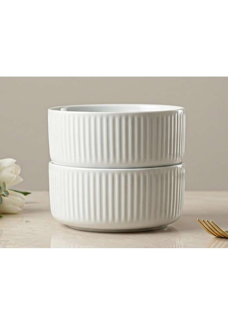 Bodhi House Porcelain Serving Bowl | 750 ml | 25.4 fl oz | 2-Piece Set - Indya