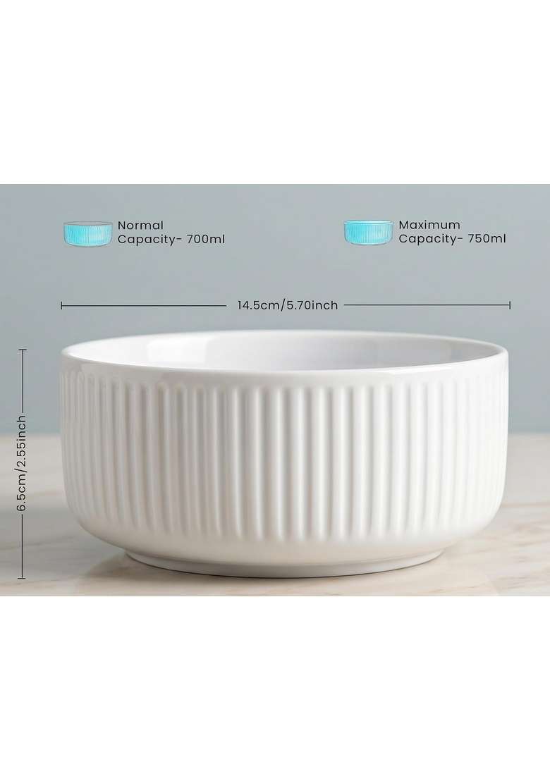 Bodhi House Porcelain Serving Bowl | 750 ml | 25.4 fl oz | 2-Piece Set - Indya