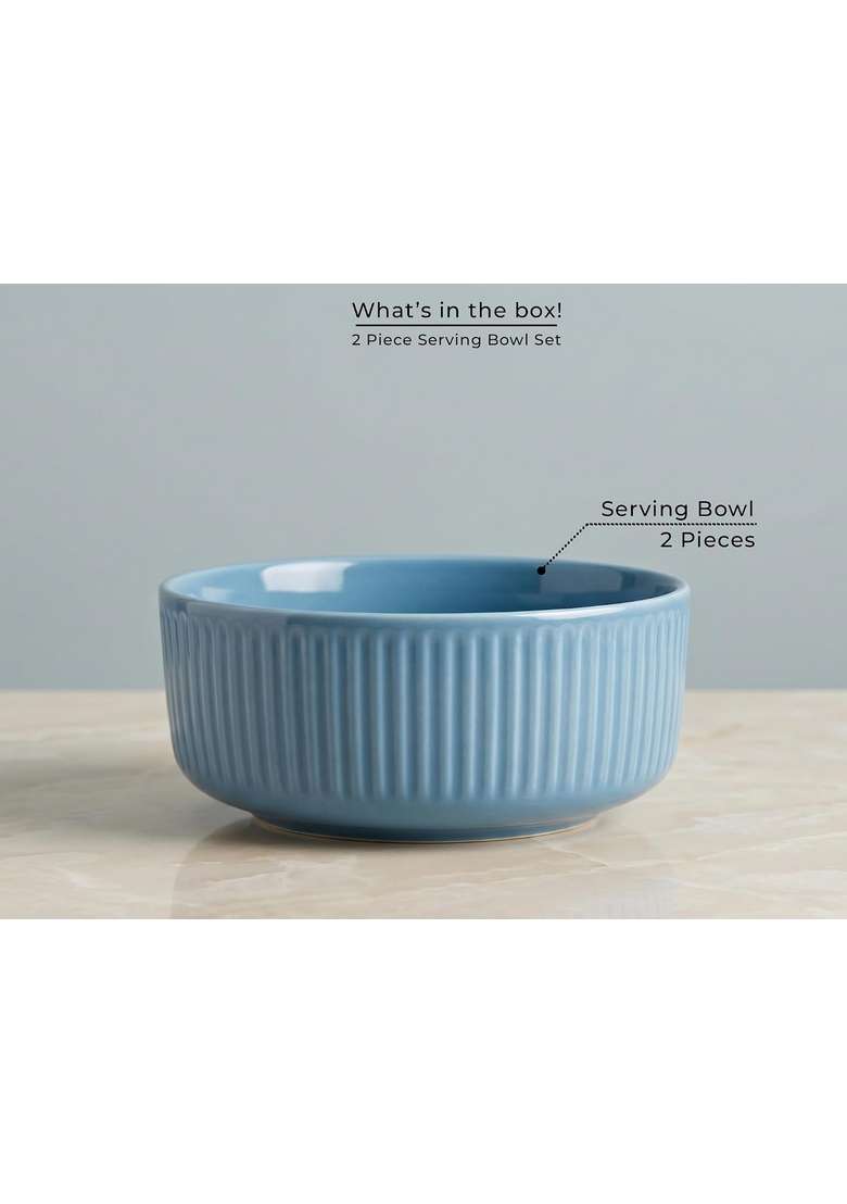 Bodhi House Porcelain Serving Bowl | 750 ml | 25.4 fl oz | 2-Piece Set - Indya