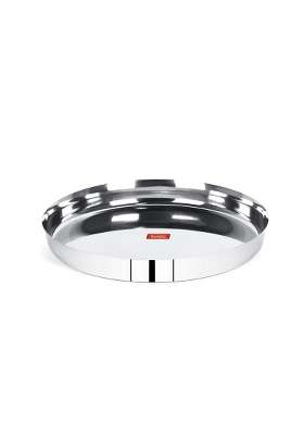 Sumeet 22 Gauge Stainless Steel Traditional Dinner Plate Thali | 2 L | 2.1 Qt | 28.5 cm | 11.2 Inch