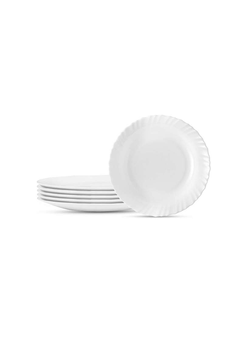 Borosil Larah Brand Logo Opalware Plate Set | 1000 ml | 33.8 fl oz | 2-Piece Set | With Lid - Indya