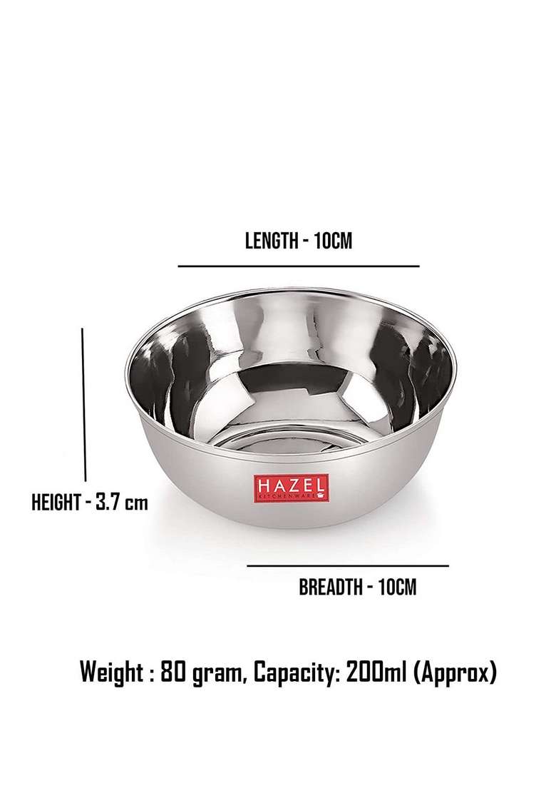 HAZEL Stainless Steel Bowl Set | 200 ml | 6.8 fl oz | 4-Piece Set - Indya