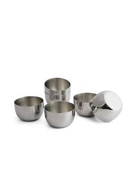 Shri and Sam Stainless Steel Solid Katori Set | 200 ml | 6.8 fl oz | 6-Piece Set
