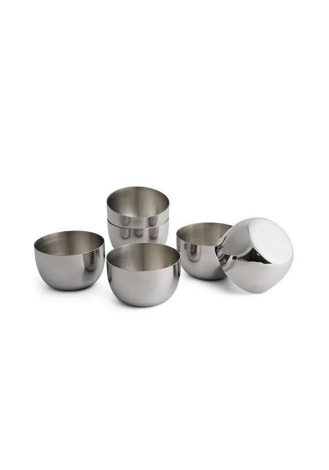 Shri and Sam Stainless Steel Solid Katori Set | 200 ml | 6.8 fl oz | 6-Piece Set